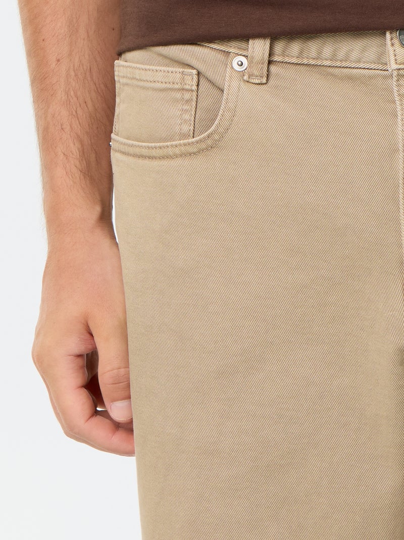 5-Pocket Jeans-Bermuda Beige - Kiabi