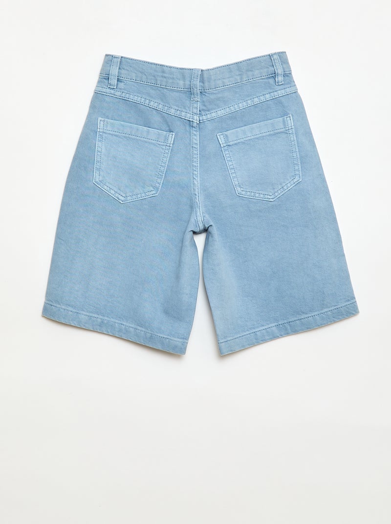 5-Pocket Twill Bermuda Shorts Blue - Kiabi