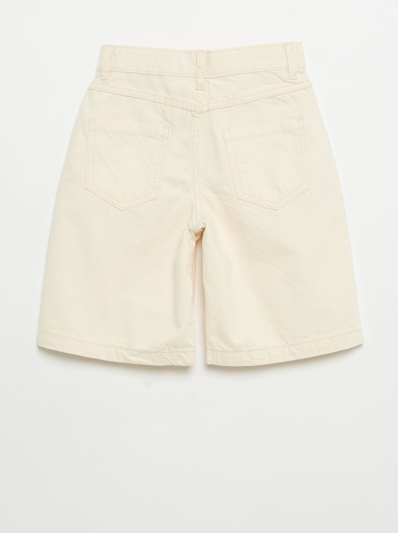 5-Pocket Twill Bermuda Shorts Ecru - Kiabi