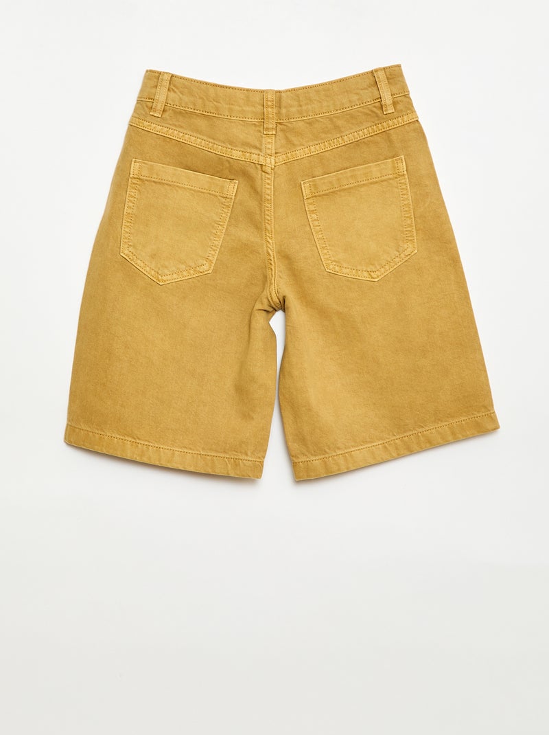 5-Pocket Twill Bermuda Shorts Yellow - Kiabi
