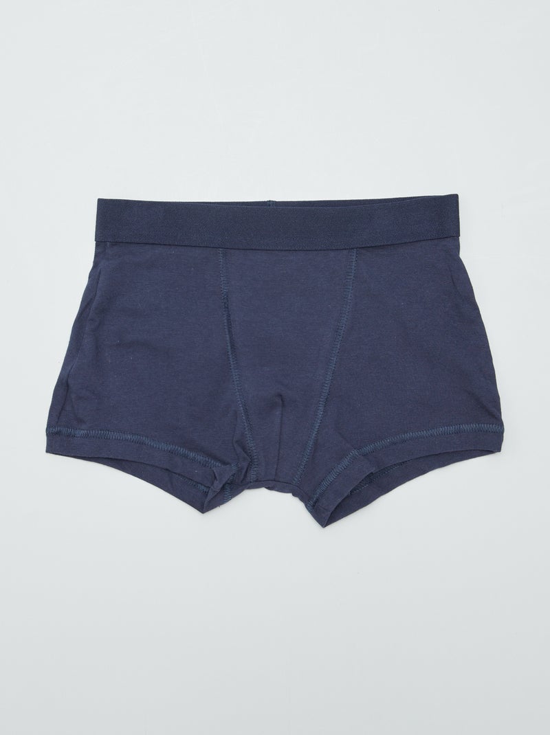 5 unifarbene Boxershorts Blau - Kiabi