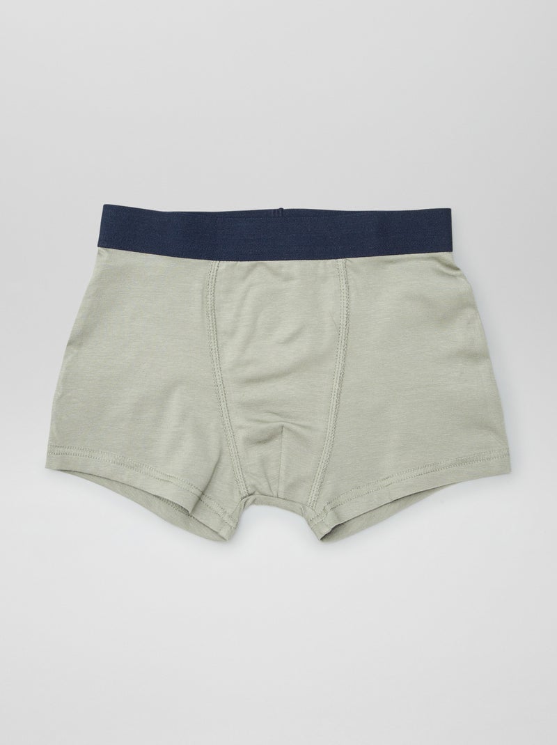 5 unifarbene Boxershorts Grün - Kiabi
