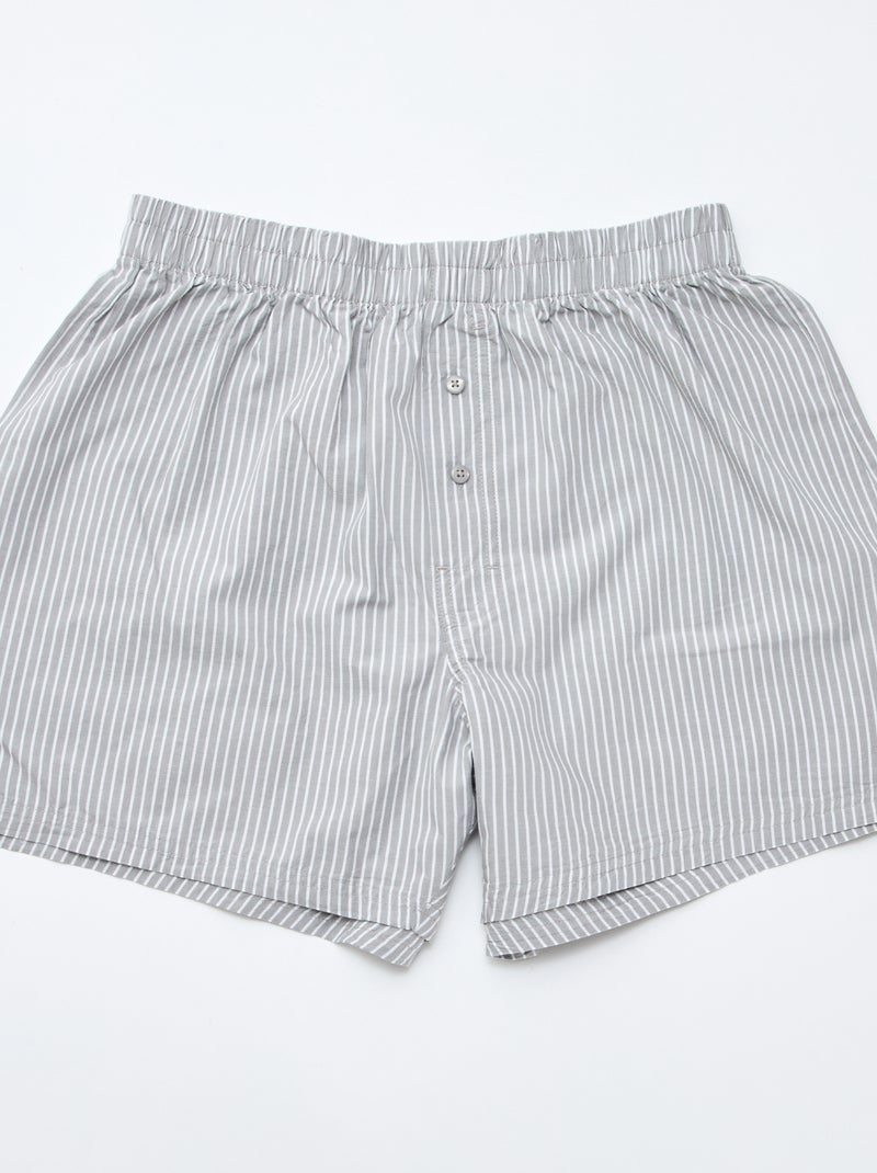 5er-Pack Baumwoll-Boxershorts Grau - Kiabi