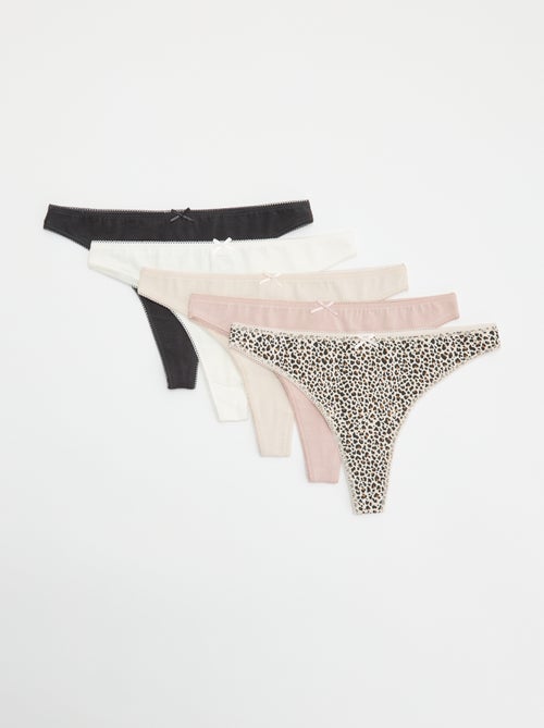 5er-Pack Baumwoll-Tangas - Kiabi