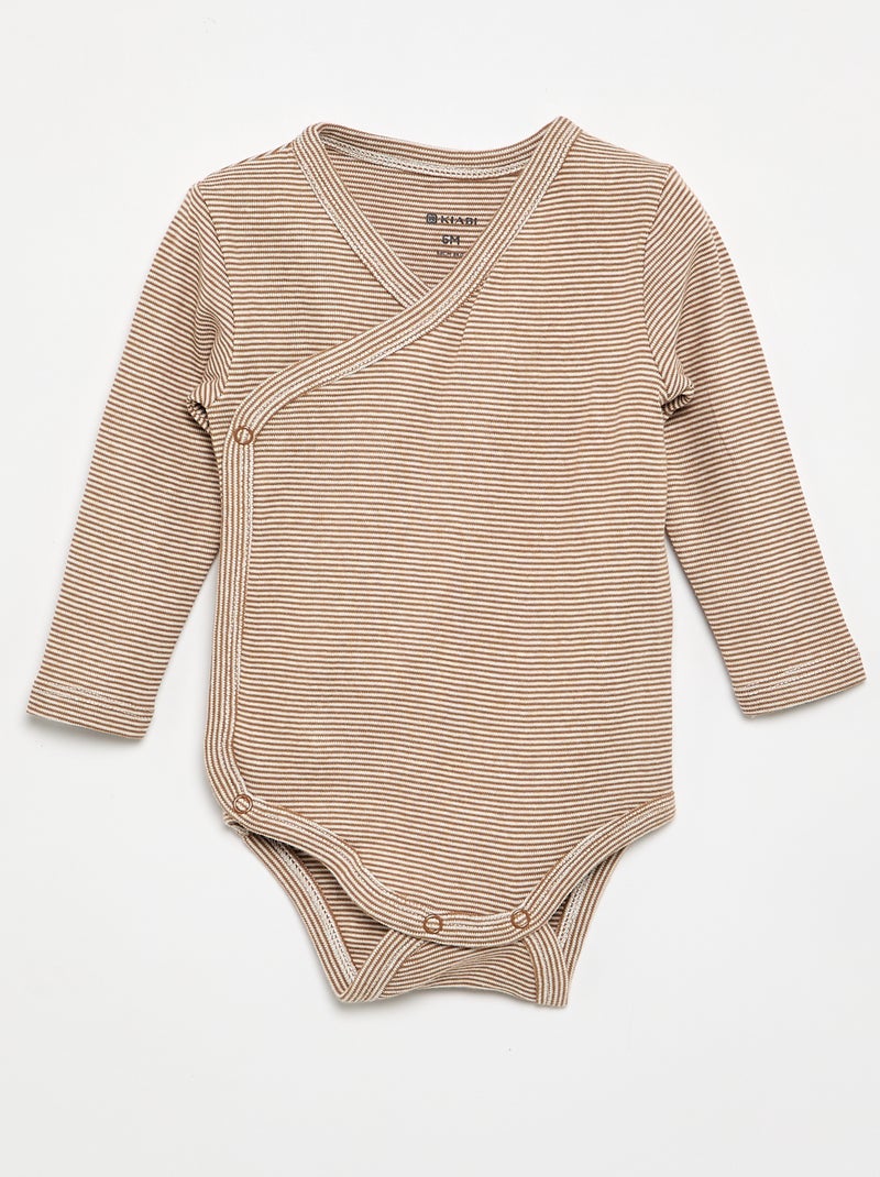 5er-Pack bedruckte Baumwoll-Bodys Marron - Kiabi