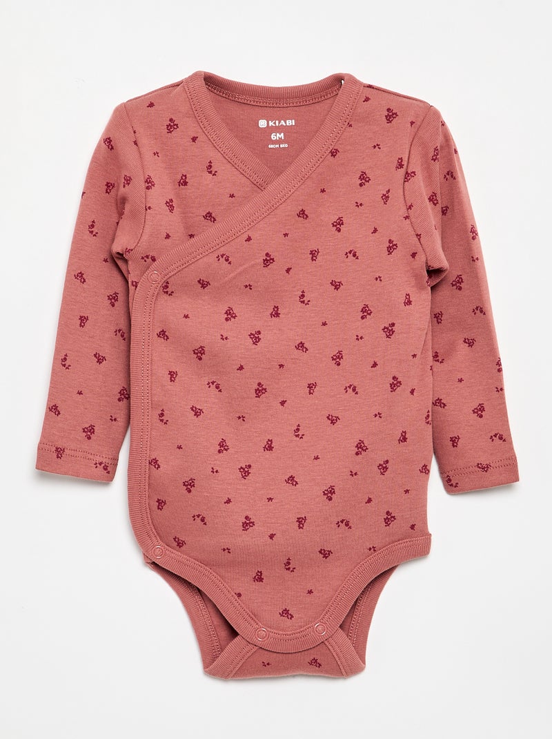 5er-Pack bedruckte Baumwoll-Bodys Rose - Kiabi
