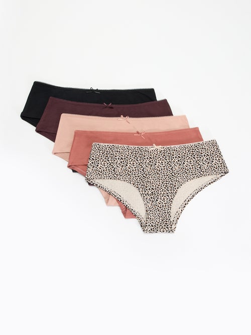 5er-Pack bedruckte Shorties - Kiabi