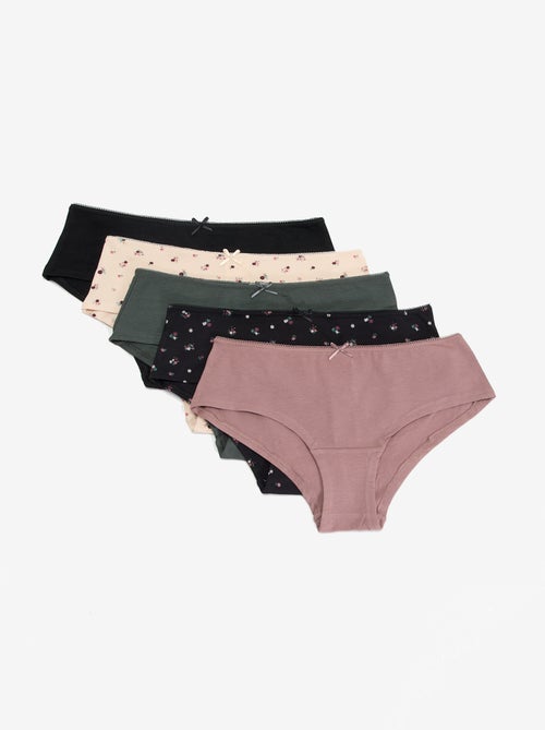 5er-Pack bedruckte Shorties - Kiabi