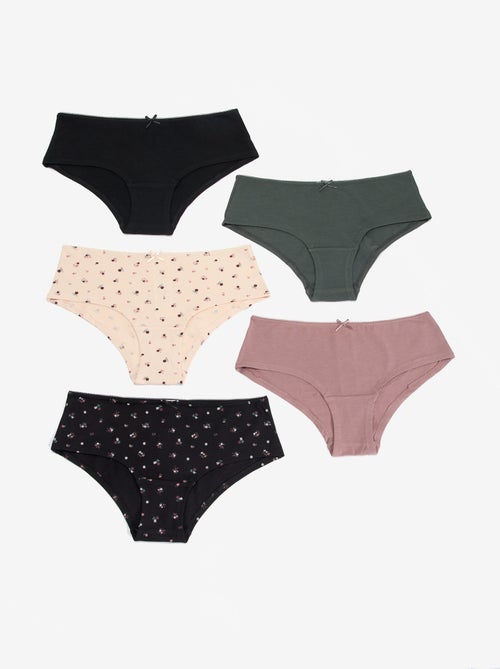 5er-Pack bedruckte Shorties - Kiabi