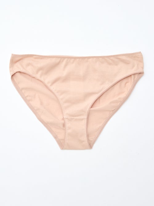 5er-Pack einfarbige Baumwollslips - Kiabi