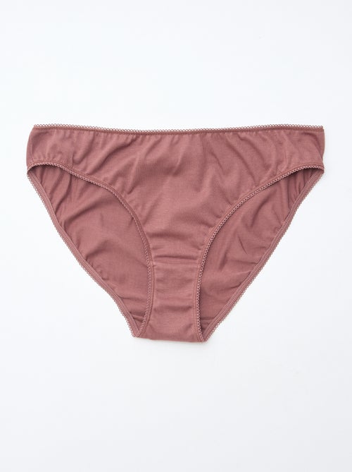 5er-Pack einfarbige Baumwollslips - Kiabi