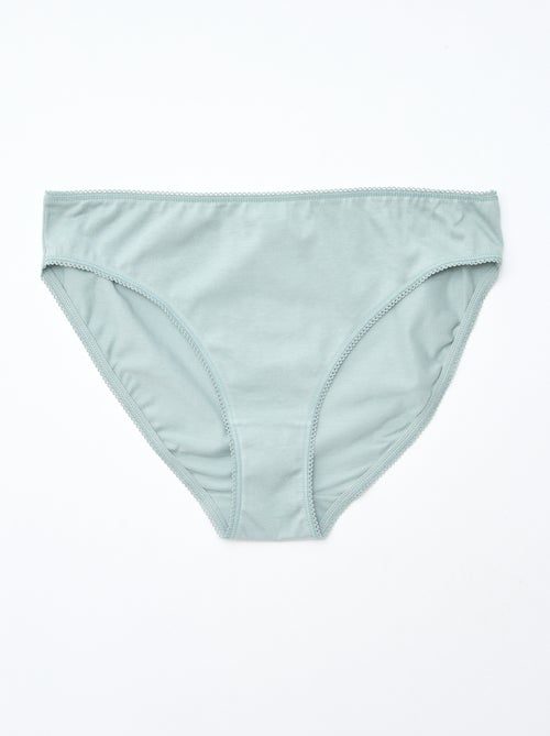 5er-Pack einfarbige Baumwollslips - Kiabi
