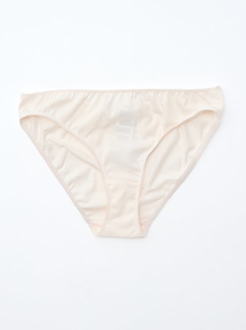 5er-Pack einfarbige Baumwollslips - Kiabi