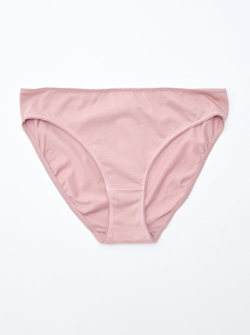 5er-Pack einfarbige Baumwollslips - Kiabi