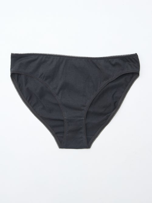 5er-Pack einfarbige Baumwollslips - Kiabi
