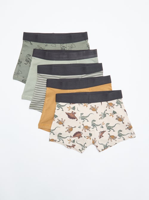 5er-Pack einfarbige oder bedruckte Boxershorts - Kiabi