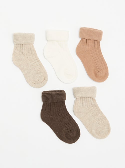 5er-Pack einfarbige Socken - Kiabi