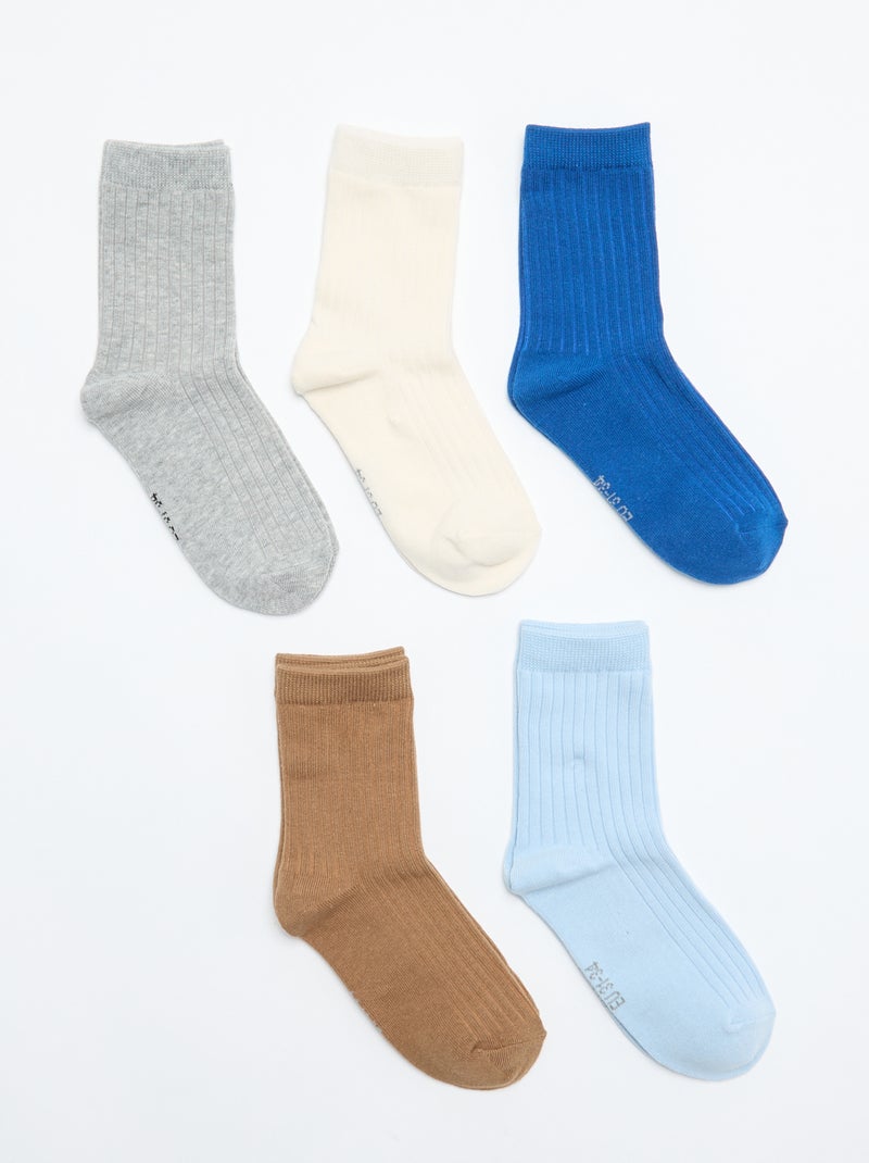 5er-Pack einfarbige Socken Braun - Kiabi
