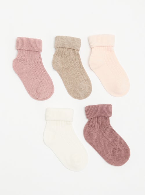 5er-Pack einfarbige Socken - Kiabi