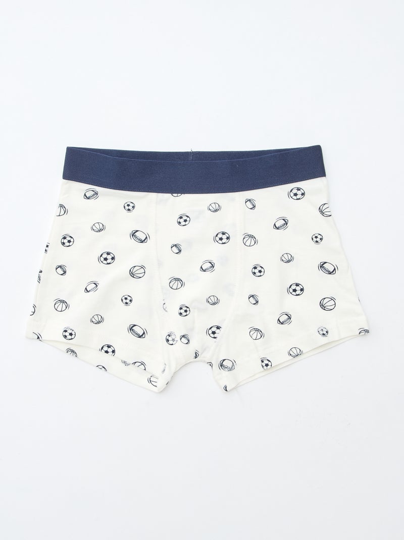 5er-Pack einfarbige und bedruckte Boxershorts Blau - Kiabi