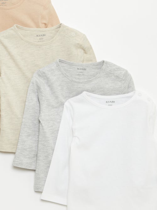 5er-Pack langärmliger Uni-T-Shirts - Kiabi