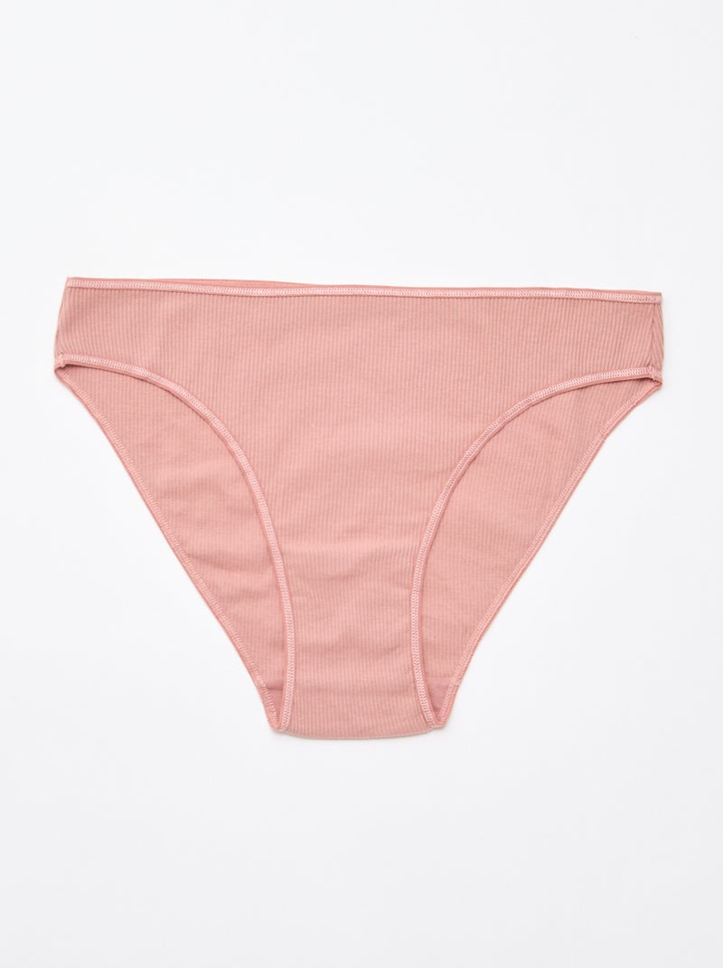5er-Pack Slips aus Rippstrick Rosa - Kiabi