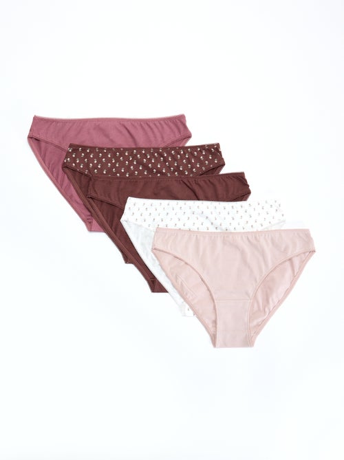 5er-Pack Slips – uni und bedruckt - Kiabi
