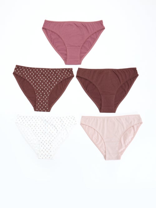 5er-Pack Slips – uni und bedruckt - Kiabi