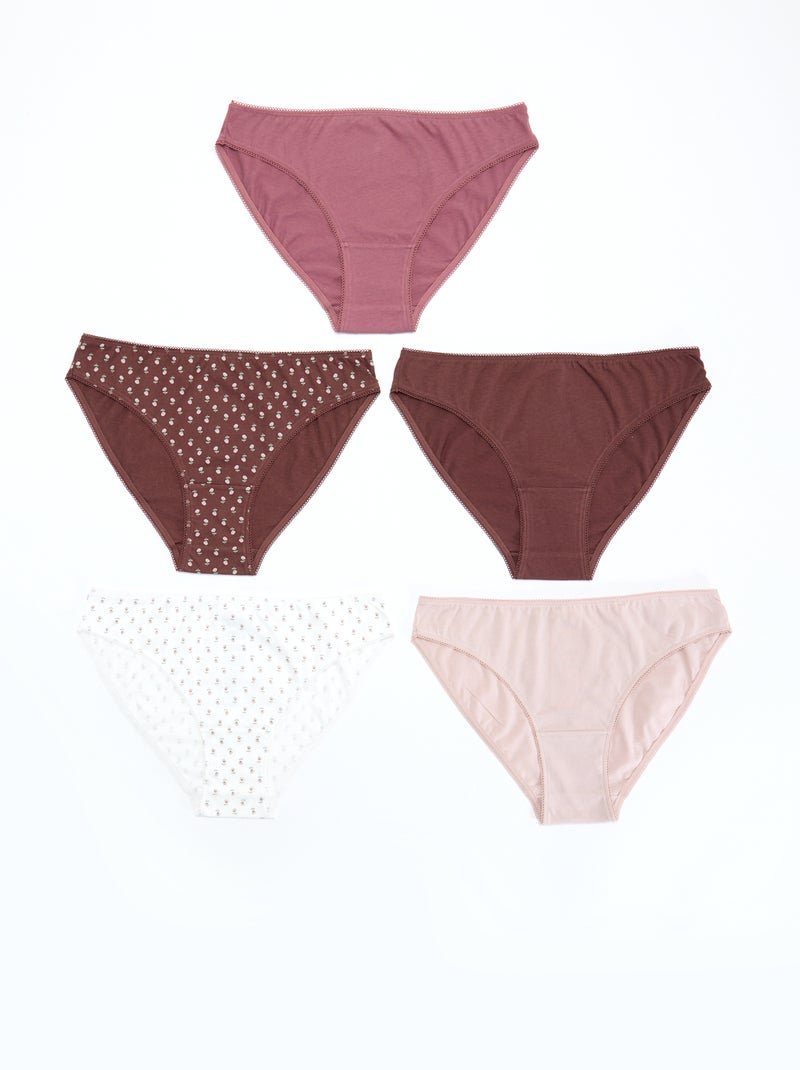 5er-Pack Slips – uni und bedruckt Rot - Kiabi