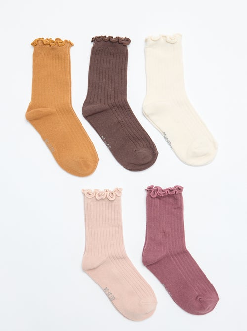 5er-Pack Socken mit Rüschenrand - Kiabi