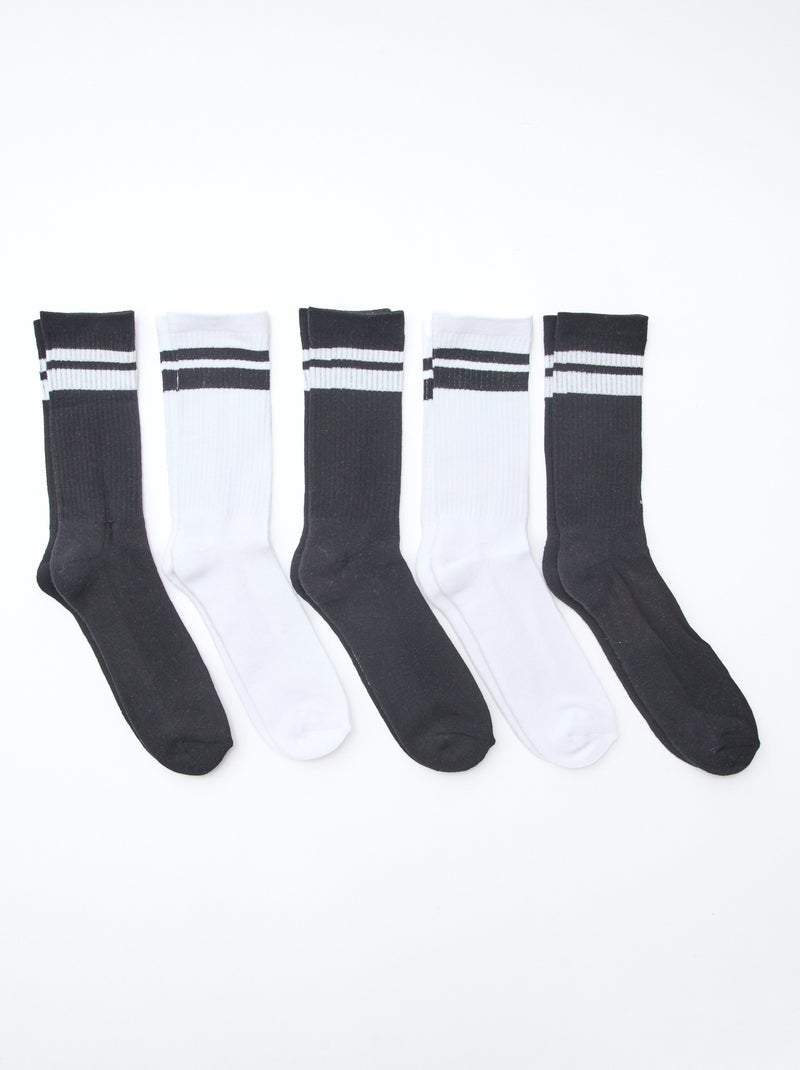 5er-Pack Socken Schwarz - Kiabi