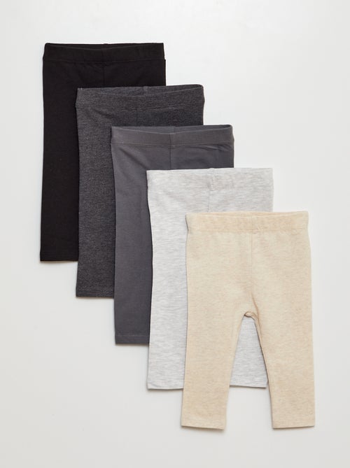 5er-Pack unifarbene Leggings - Kiabi