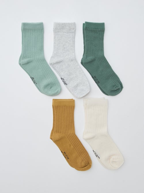 5er-Pack unifarbene Socken - Kiabi