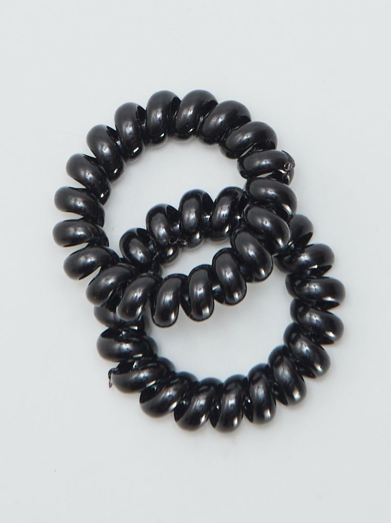 6-Pack of Twisted Hair Ties BLACK - Kiabi