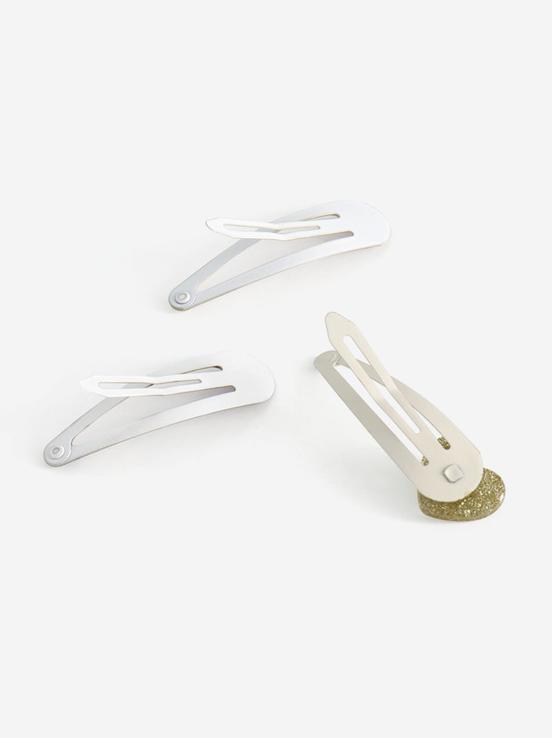 6er-Set Klick-Klack-Spangen Beige - Kiabi