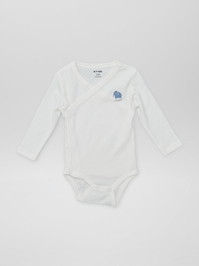 7 bodies à forme croisée + pochon de rangement Blanc - Kiabi