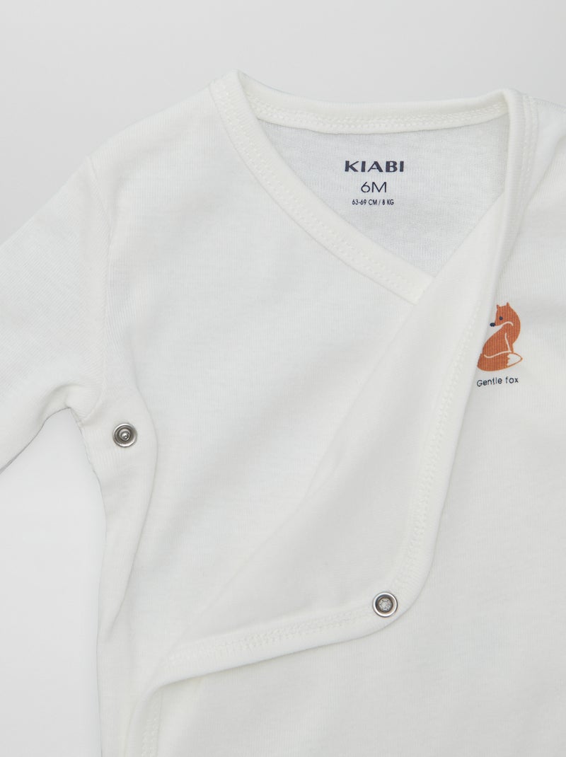 7 bodies à forme croisée + pochon de rangement Blanc - Kiabi