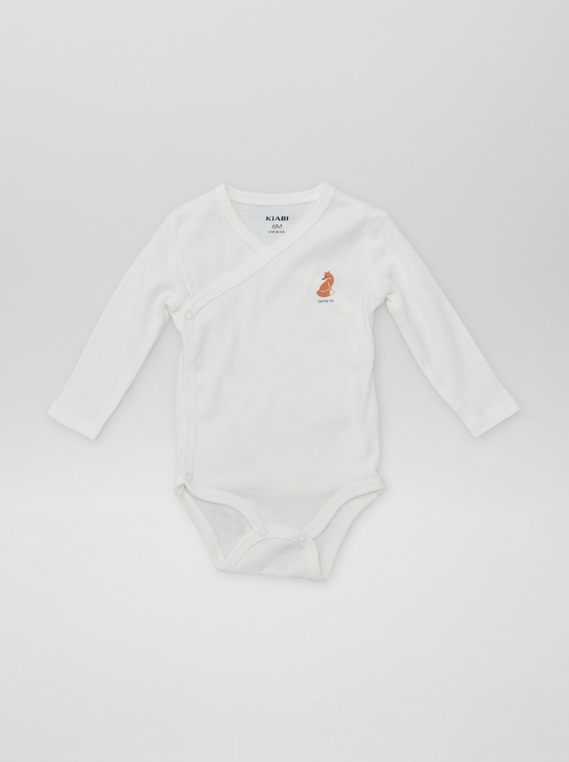 7 bodies à forme croisée + pochon de rangement Blanc - Kiabi