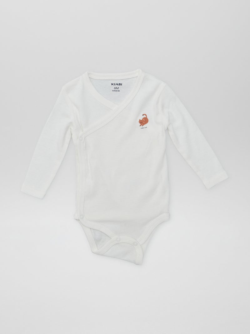 7 bodies à forme croisée + pochon de rangement Blanc - Kiabi