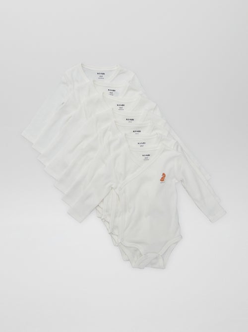 7 Wrap-Front Bodysuits + Storage Pouch - Kiabi