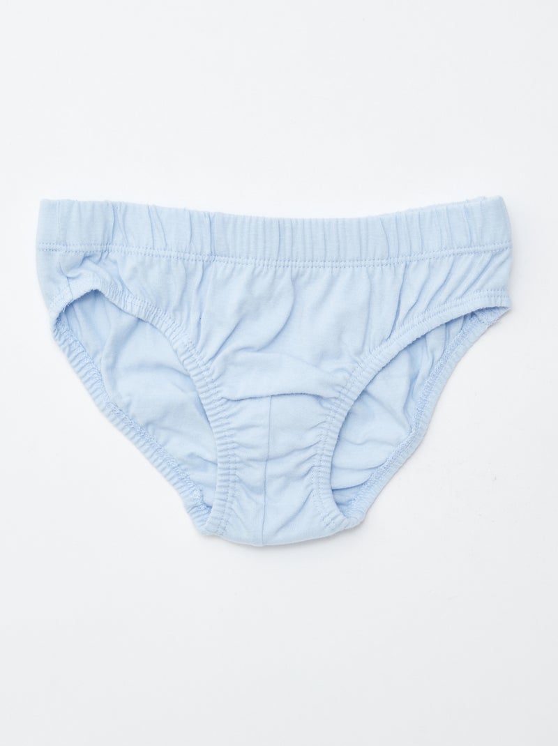 7er-Pack bedruckte Slips Blau - Kiabi
