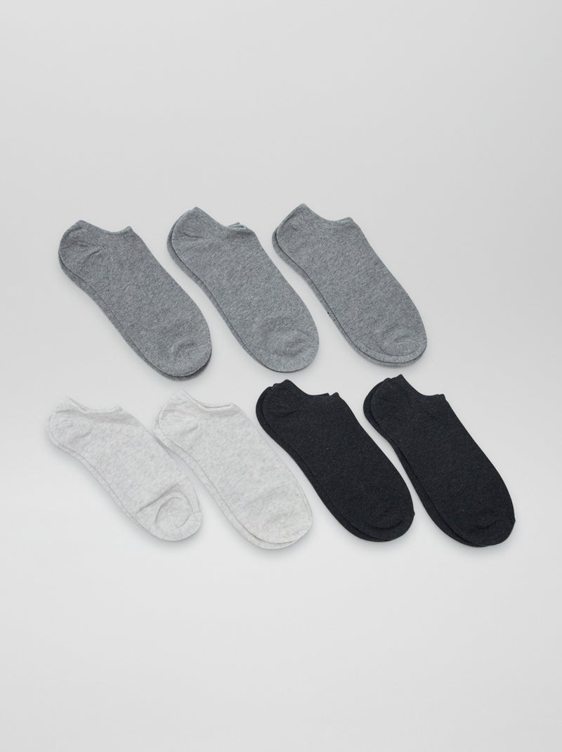 7er-Pack unsichtbare Socken Grau - Kiabi
