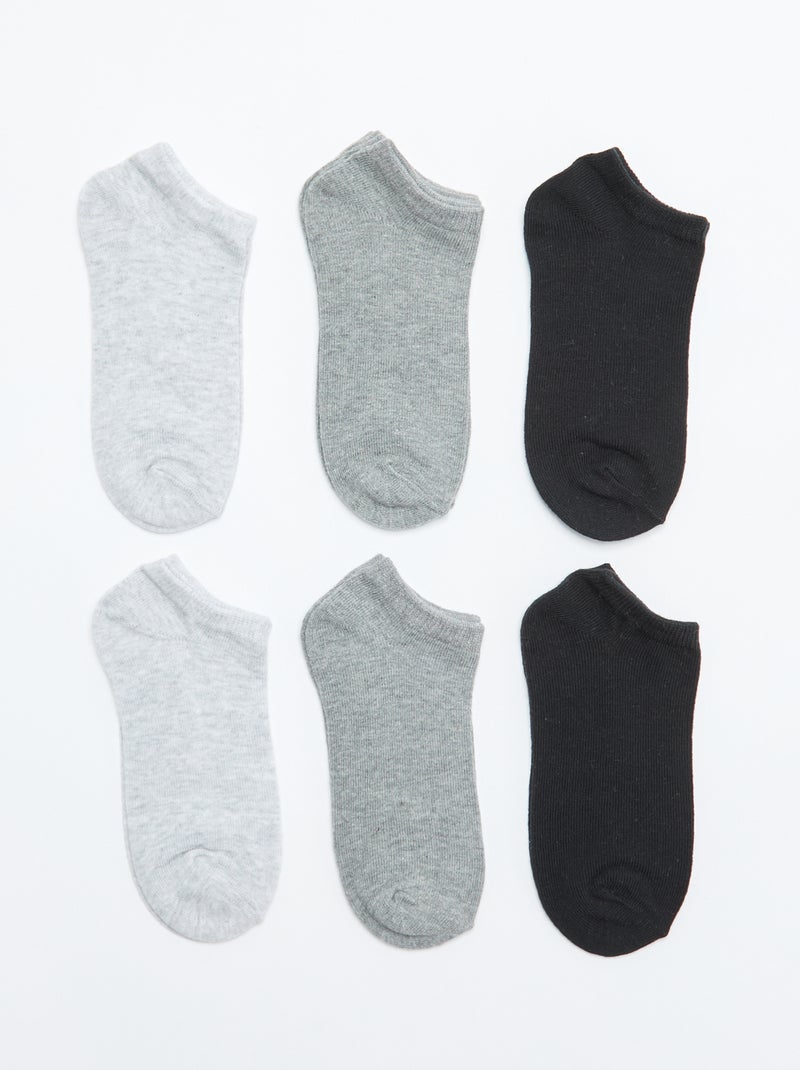 7er-Pack unsichtbare Socken Grau - Kiabi