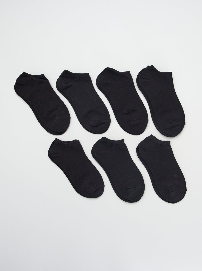 7er-Pack unsichtbare Socken Schwarz - Kiabi