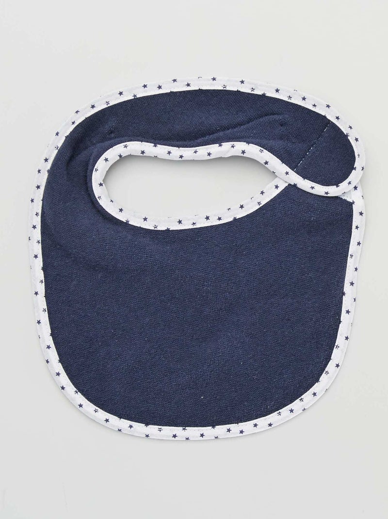 7er-Set Frottee-Lätzli mit Klettverschluss Marineblau - Kiabi