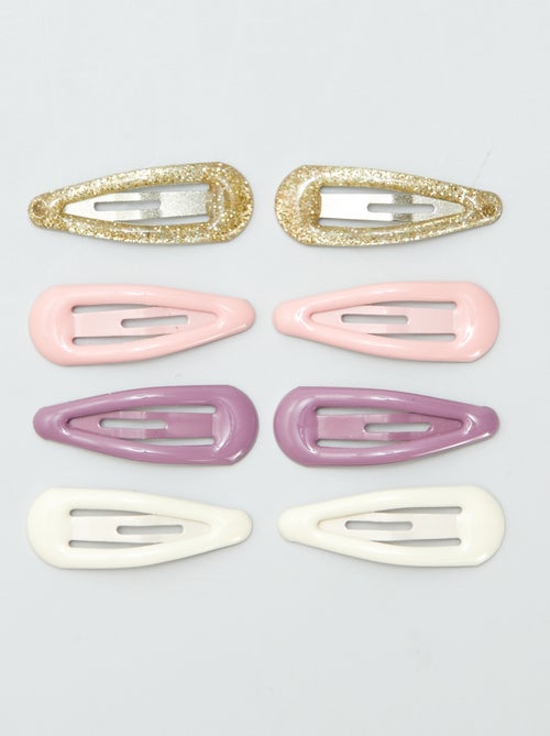 8er-Set Mini-Klick-Klack-Haarspangen - Kiabi