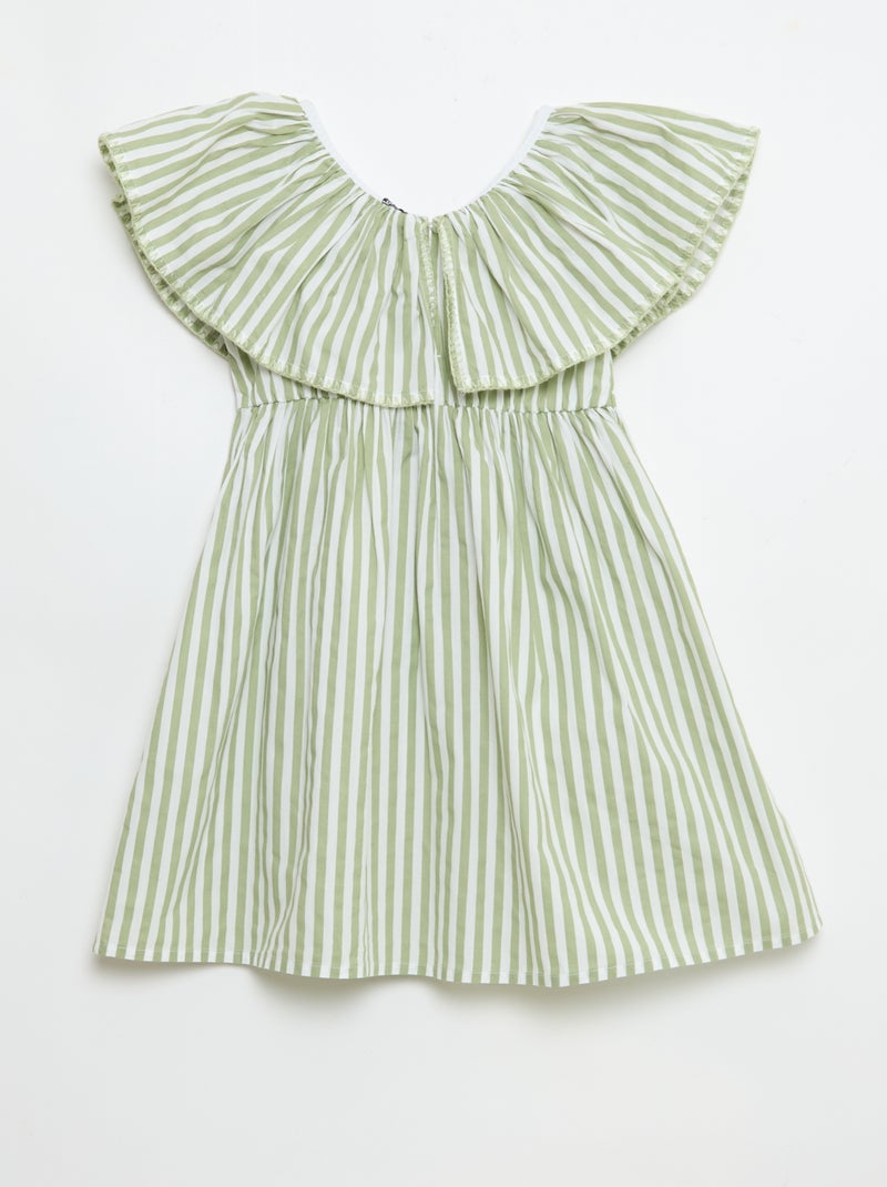 Abito a righe in cotone Verde - Kiabi