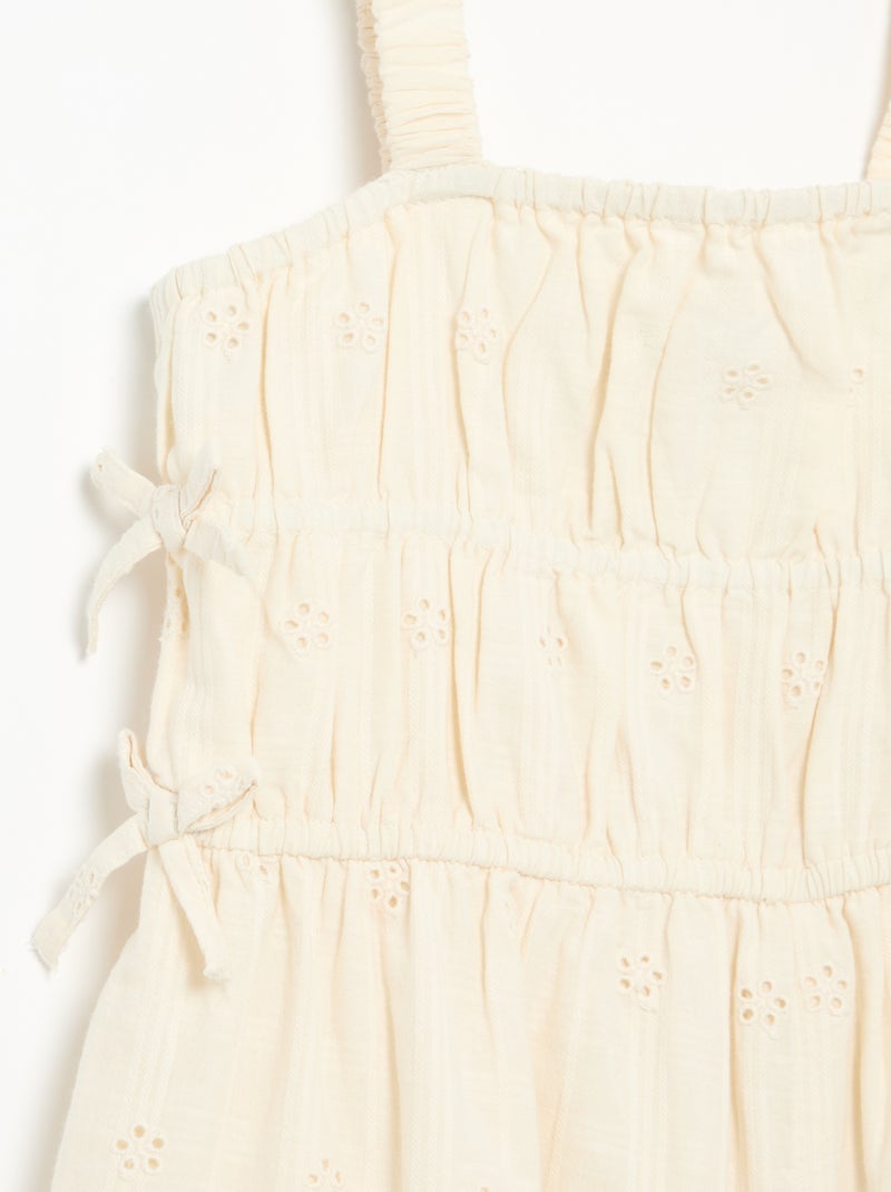 Abito con spalline sottili e ricami all over Bianco - Kiabi