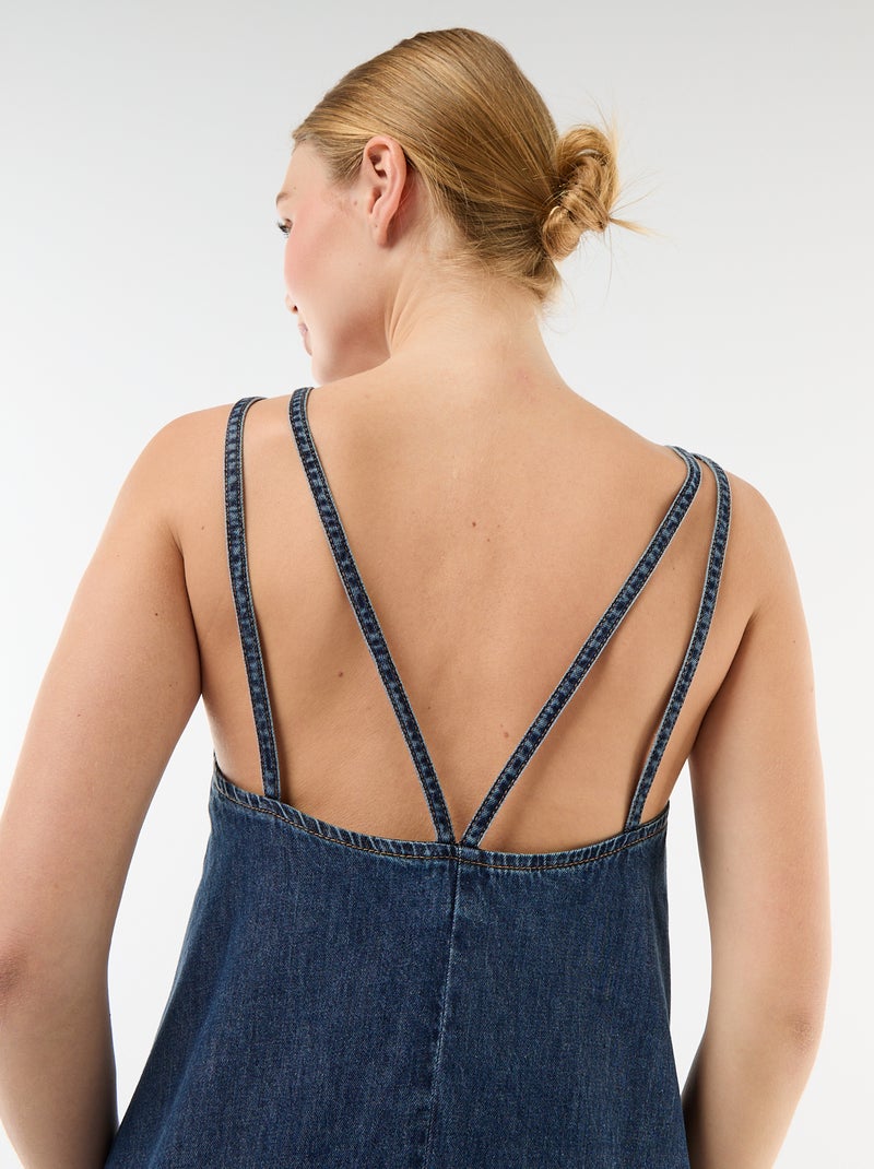 Abito denim taglio lungo Blu - Kiabi