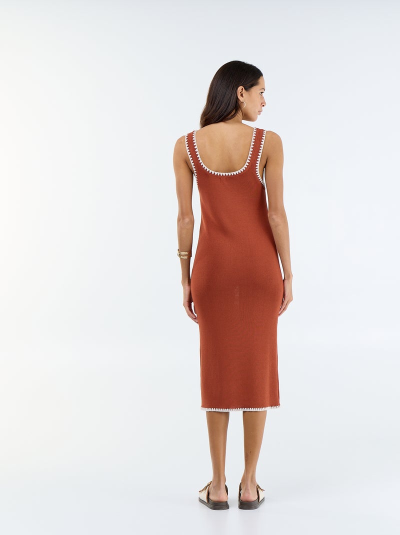 Abito dritto in maglia Marrone - Kiabi